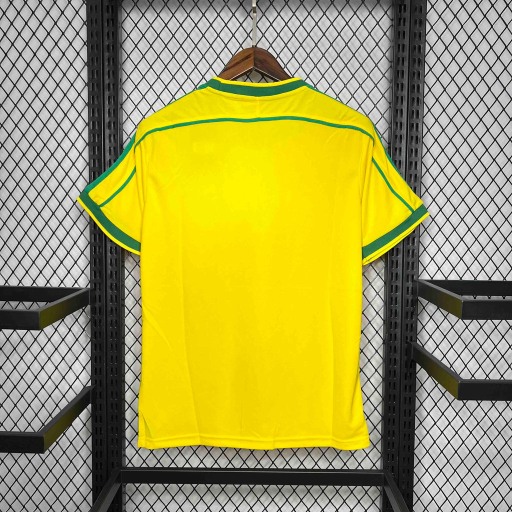Camisa Pronta Entrega Seleção Brasil Home 1998/99 - Nike Retrô Masculina - Amarela/Verde
