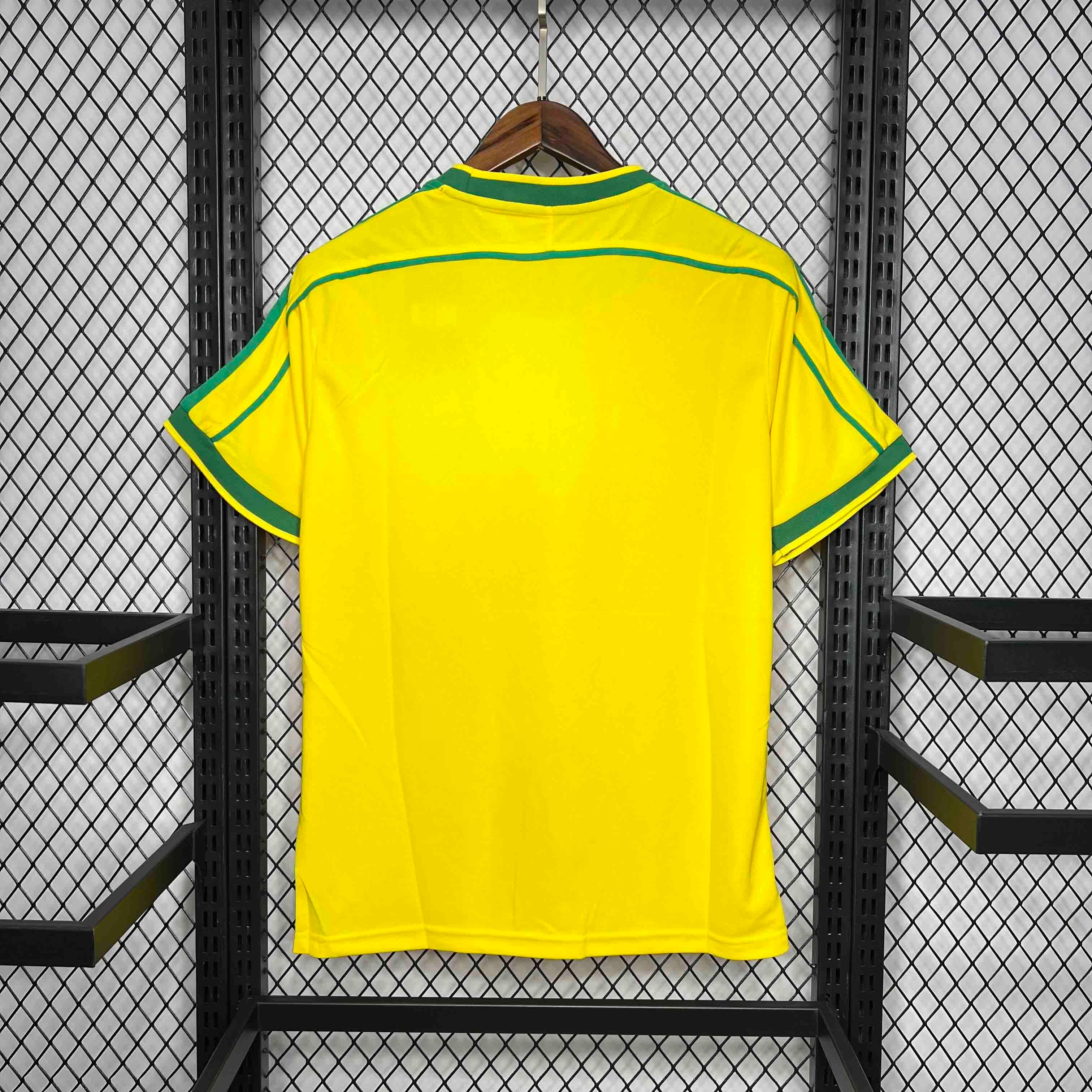 Camisa Pronta Entrega Seleção Brasil Home 1998/99 - Nike Retrô Masculina - Amarela/Verde