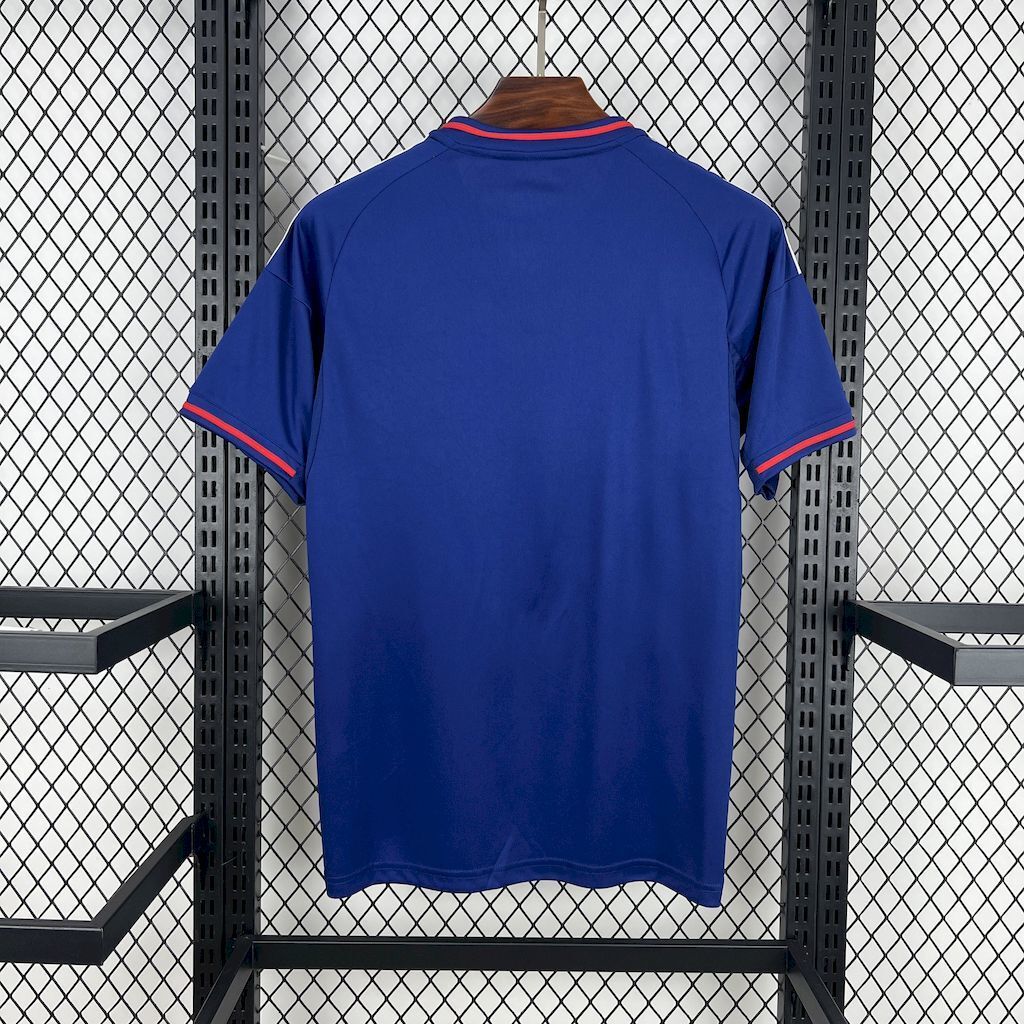 Camisa Pronta Entrega Lyon Away 2025/26 - Adidas Torcedor Masculina - Azul/Vermelha