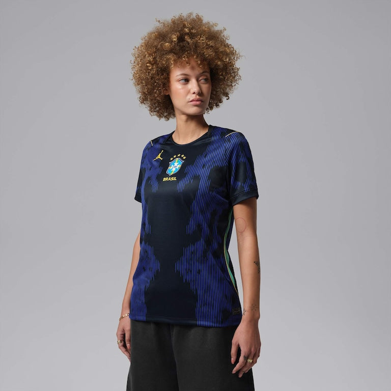 Camisa Pronta Entrega Brasil Away 2026/27 - Nike Torcedor Feminina - Azul/Preta