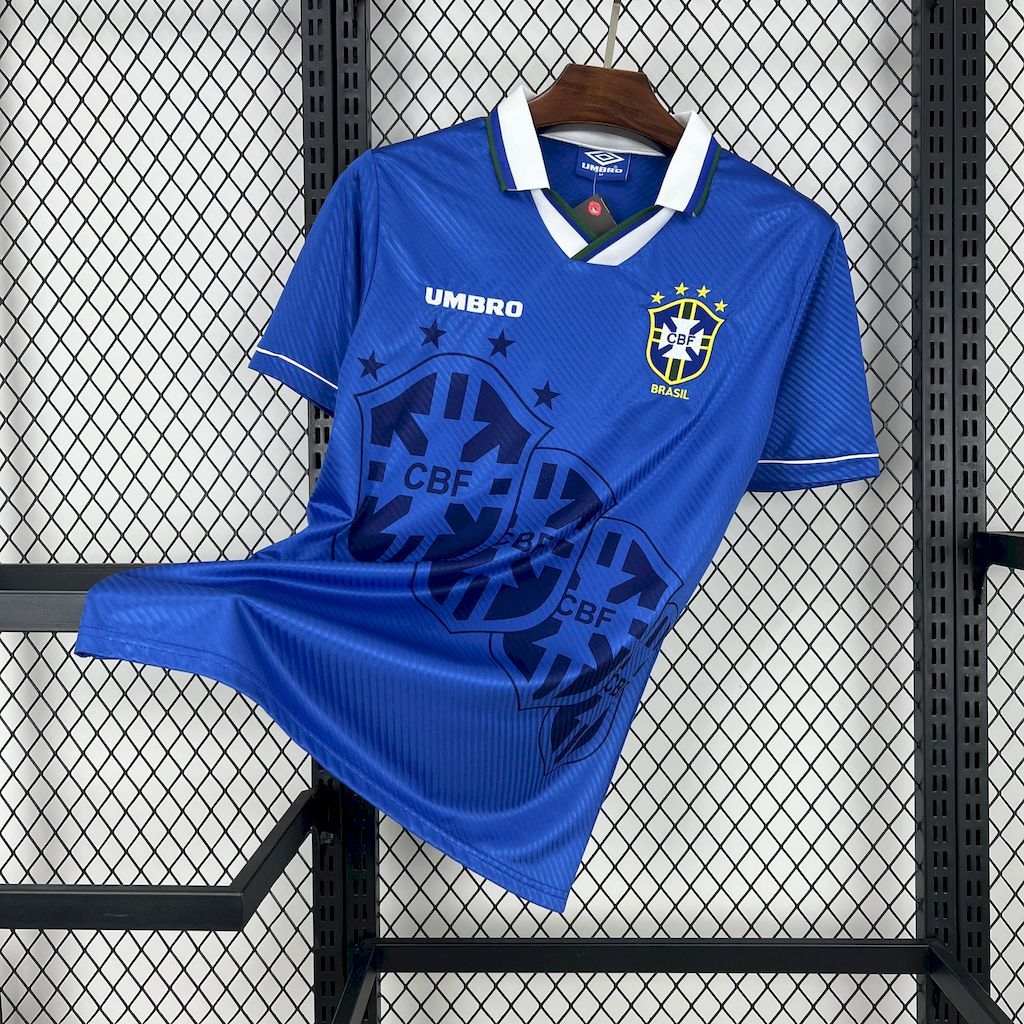 Camisa Pronta Entrega Seleção Brasileira Away 1993/1994 - Umbro Retrô Masculina - Azul/Branca