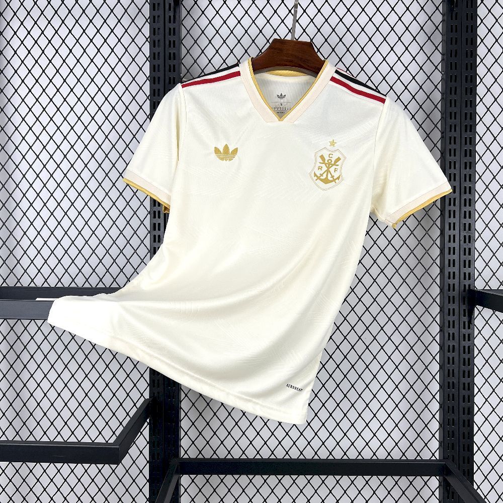 Camisa Pronta Entrega Flamengo Third 2025/26 - Adidas Torcedor Masculina - Bege/Dourada
