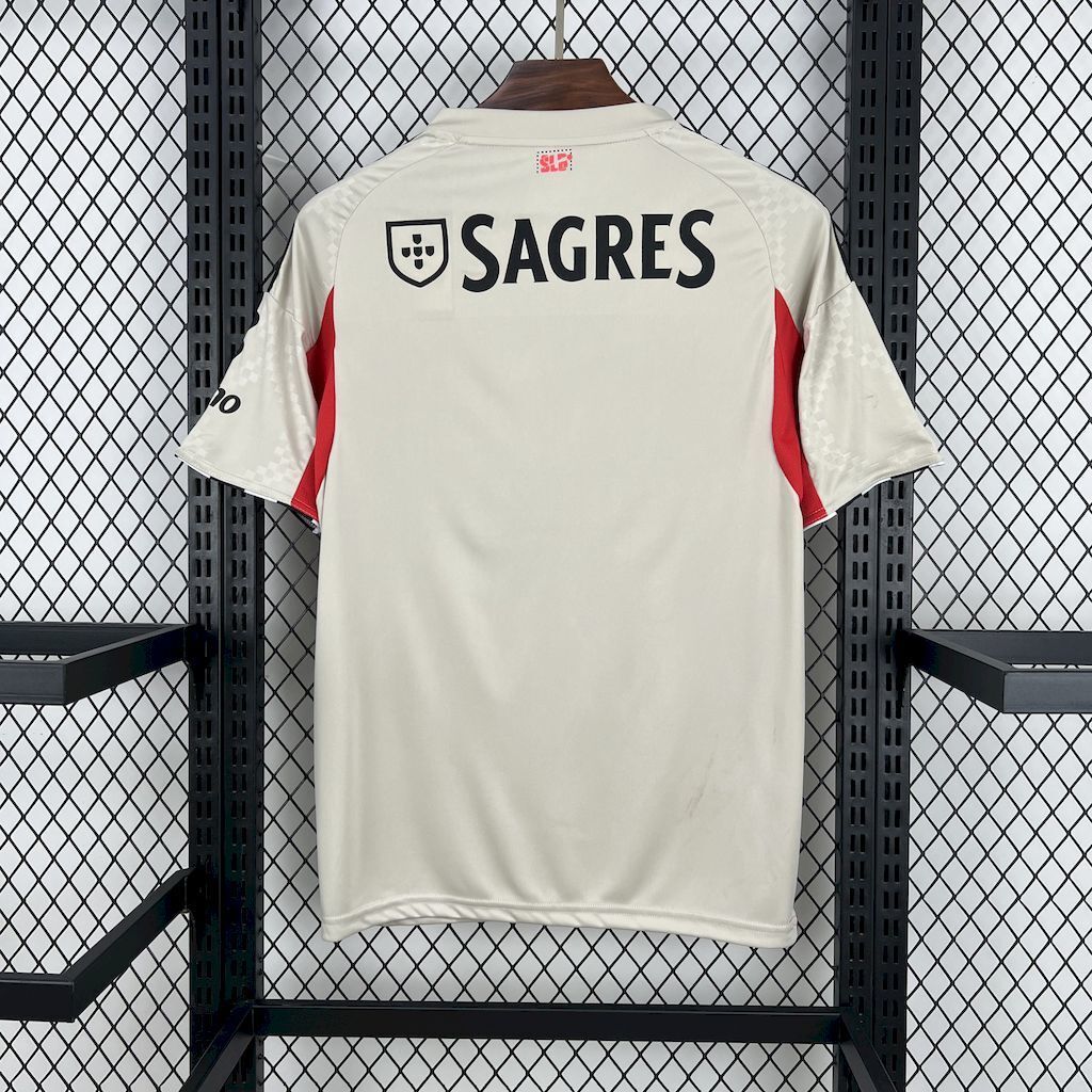 Camisa Pronta Entrega Benfica Away 2025/26 - Adidas Torcedor Masculina - Bege/Preta