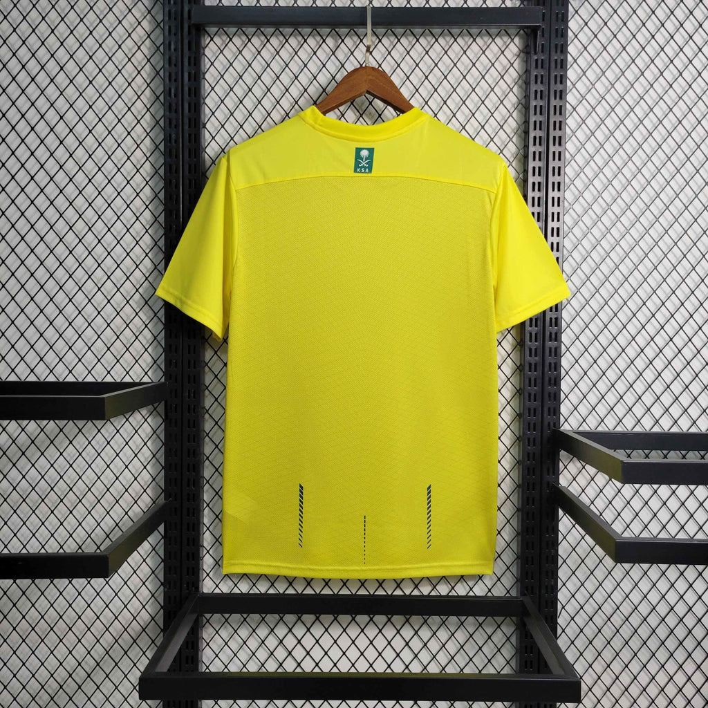 Camisa Pronta Entrega Al-Nassr Home 2023/24 - Nike Torcedor Masculina - Amarela/Azul