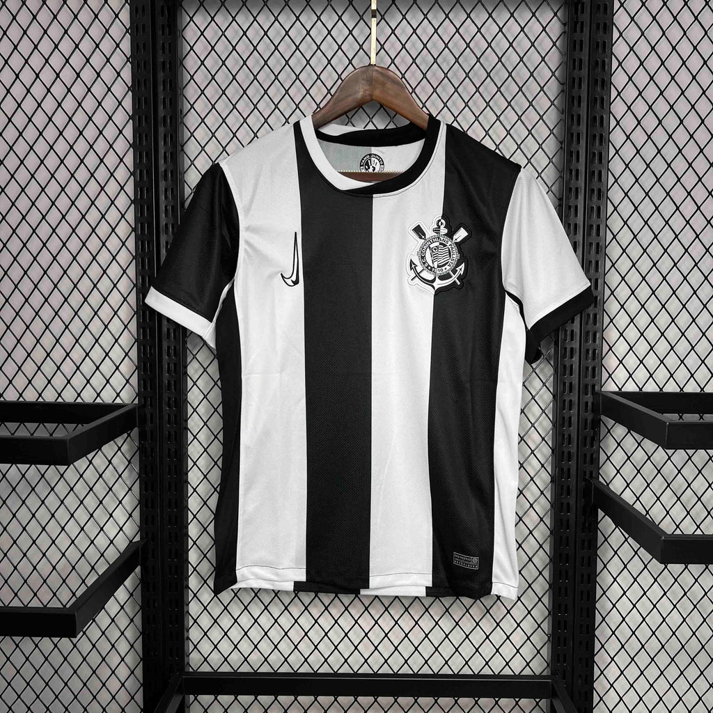Camisa Pronta Entrega Corinthians Third 2025/26 - Nike Torcedor Masculina - Preta/Branca