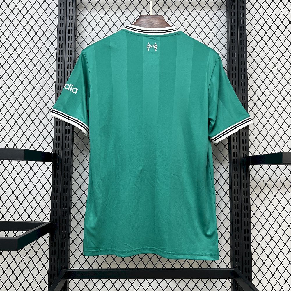 Camisa Pronta Entrega Liverpool Third 2025/26 - Adidas Torcedor Masculina - Verde/Branca