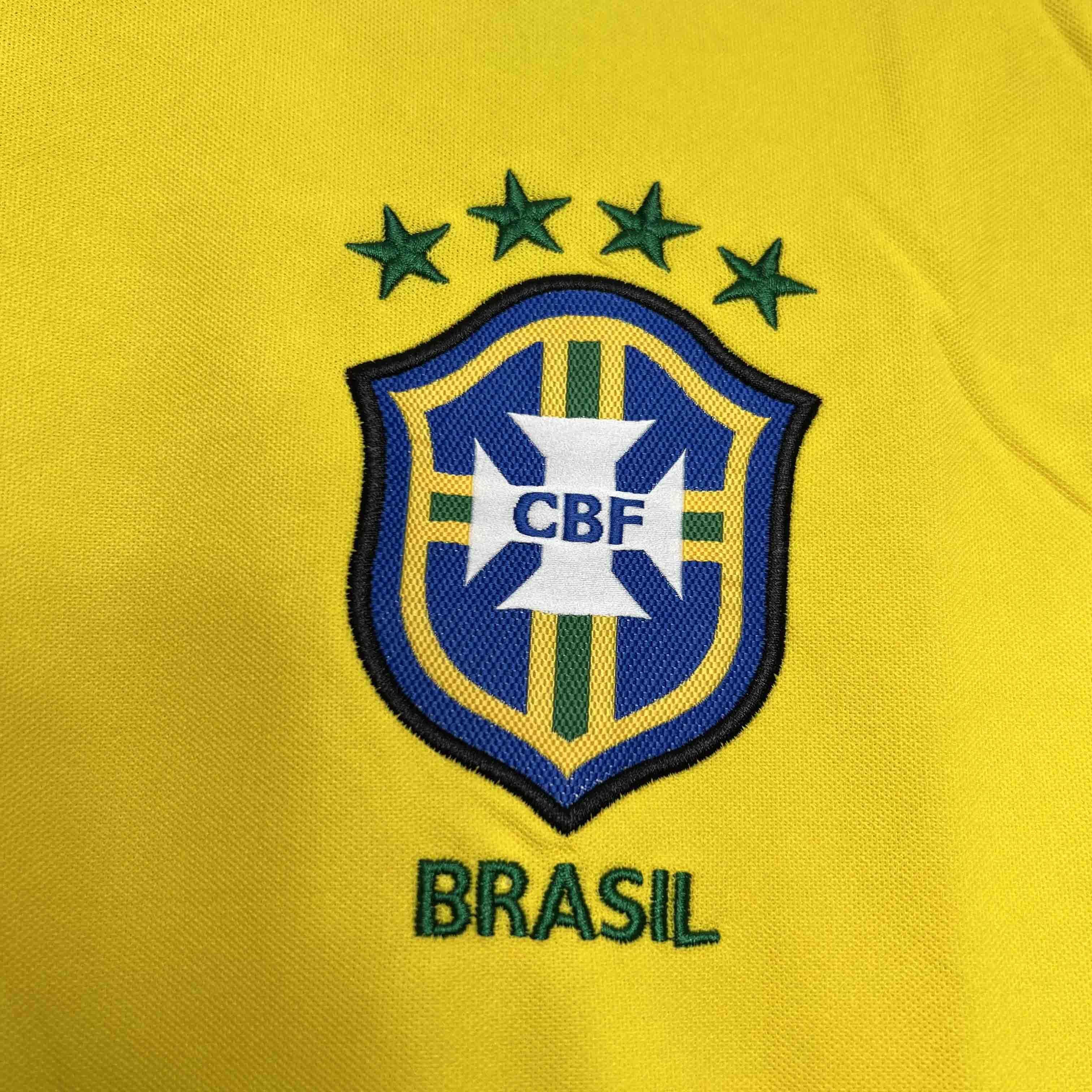 Camisa Pronta Entrega Seleção Brasil Home 1998/99 - Nike Retrô Masculina - Amarela/Verde