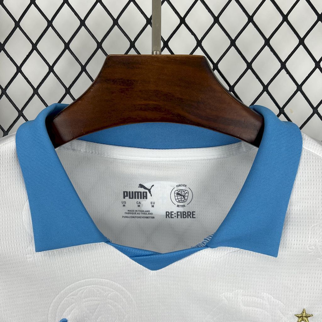 Camisa Pronta Entrega Olympique de Marseille Home 2025/26 - Puma Torcedor Masculina - Branca/Azul
