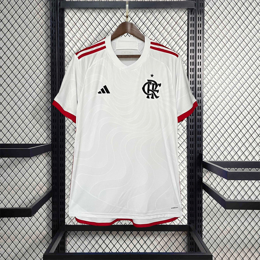 Camisa Pronta Entrega Flamengo Away 2024/25 - Adidas Torcedor Masculina - Branca/Vermelha