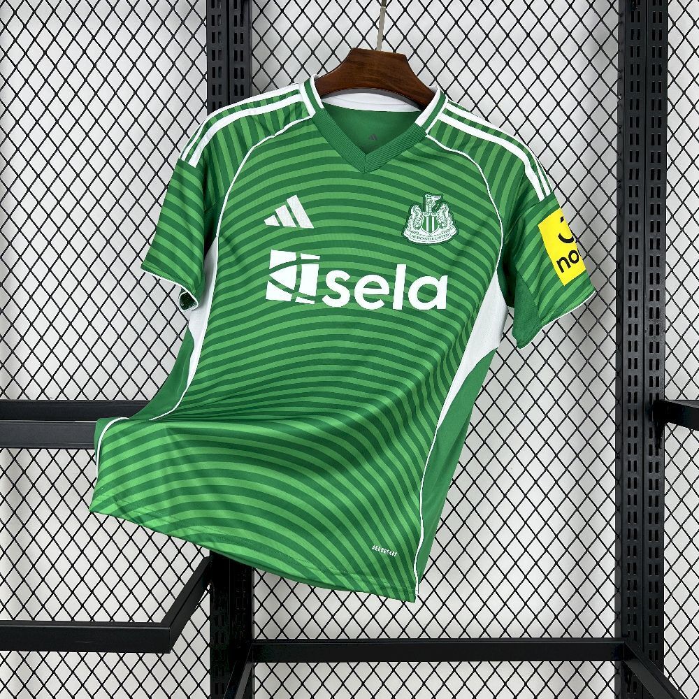 Camisa Pronta Entrega Newcastle Away 2025/26 - Adidas Torcedor Masculina - Verde/Branca