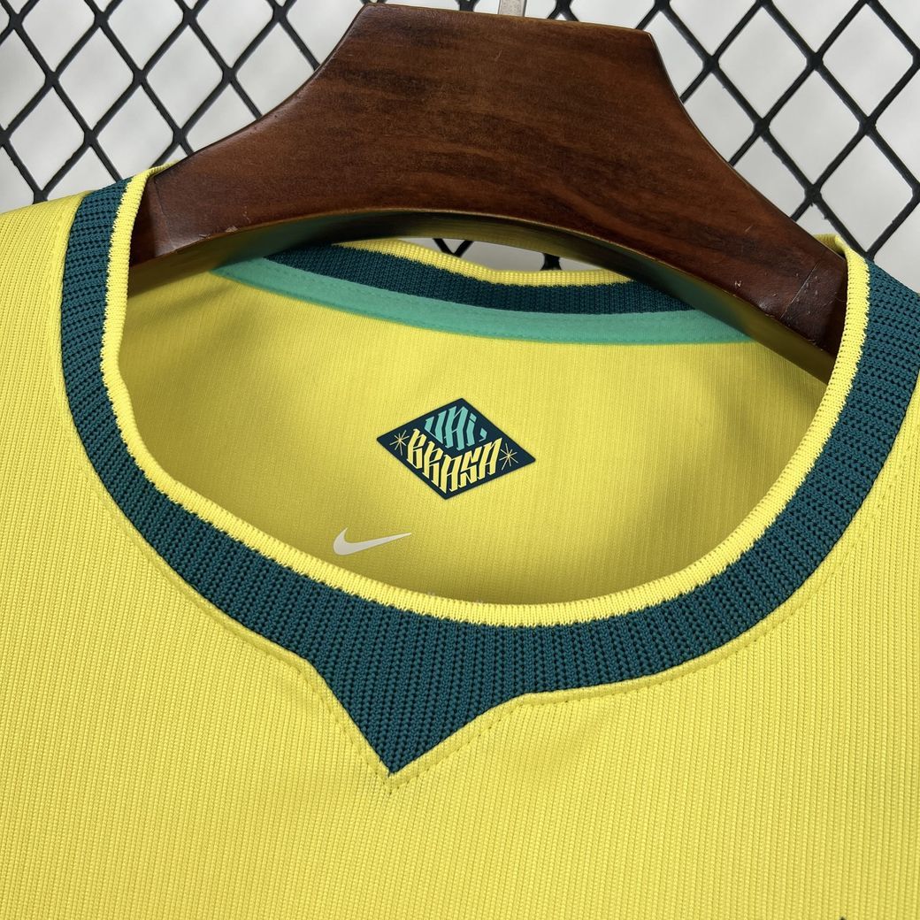 Camisa Pronta Entrega Seleção Brasil Home 2026/27 - Nike Torcedor Masculina - Amarela/Verde