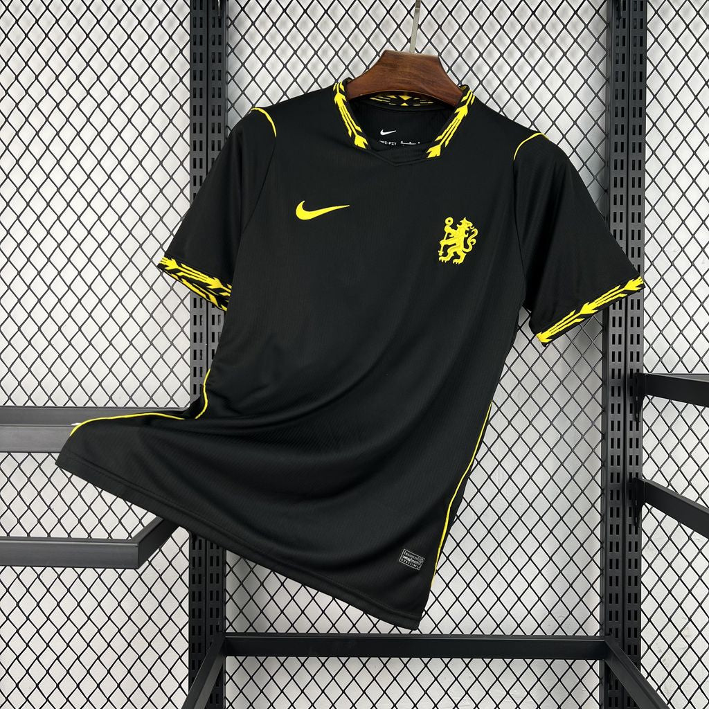 Camisa Pronta Entrega Chelsea Away 2026/27 - Nike Torcedor Masculina - Preta/Amarela
