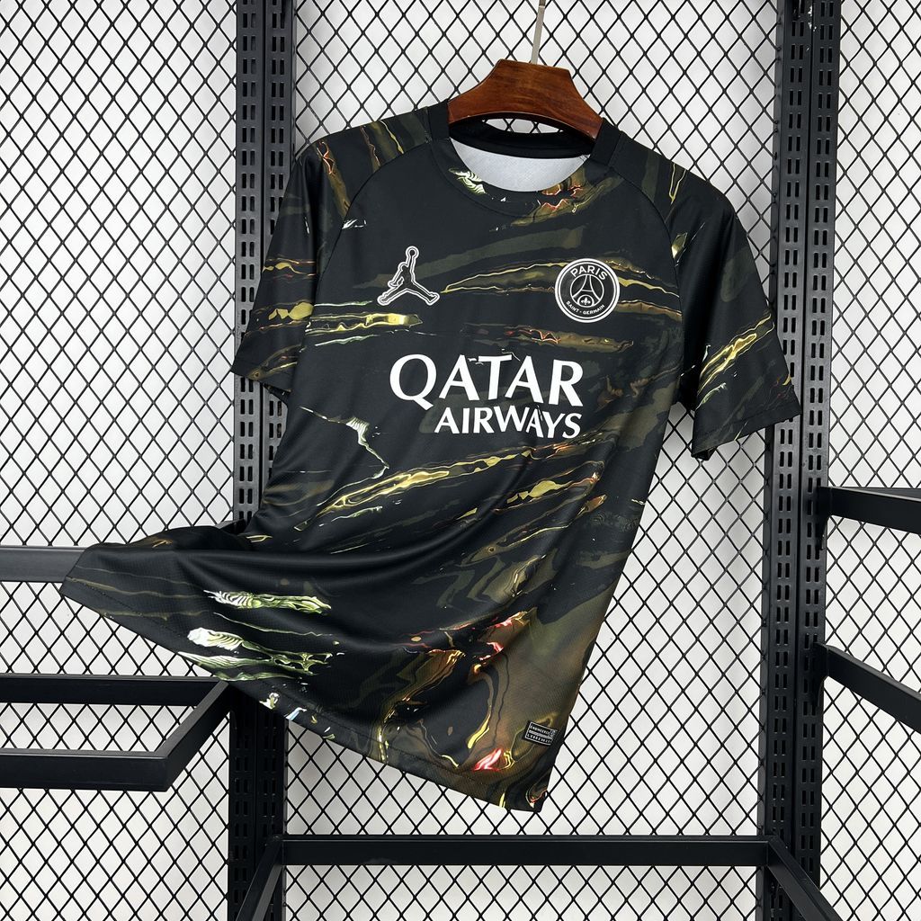 Camisa Pronta Entrega PSG Edição Especial 2025/26 - Jordan Torcedor Masculina - Preta/Musgo
