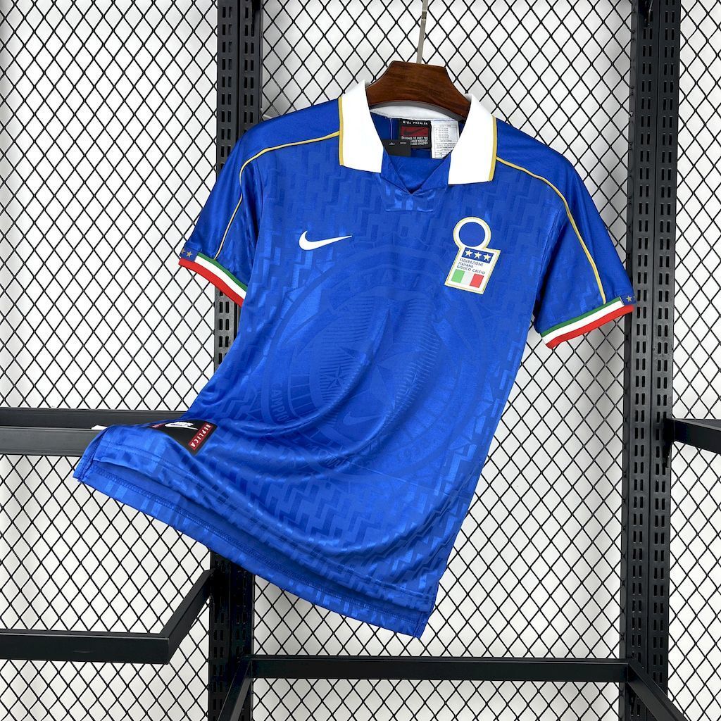 Camisa Pronta Entrega Seleção Itália Home 1995/96 - Nike Retrô Masculina - Azul/Branca