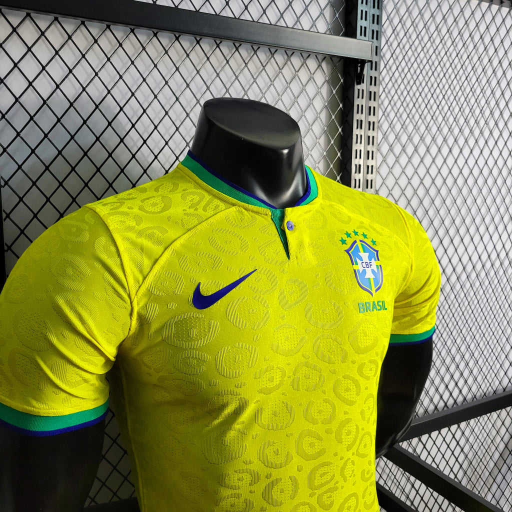 Camisa Pronta Entrega Brasil Home 2022/23 - Nike Jogador Masculina - Amarela/Verde