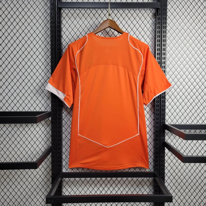 Camisa Pronta Entrega Seleção Holanda Home 2004/05 - Nike Retrô Masculina - Laranja/Branca