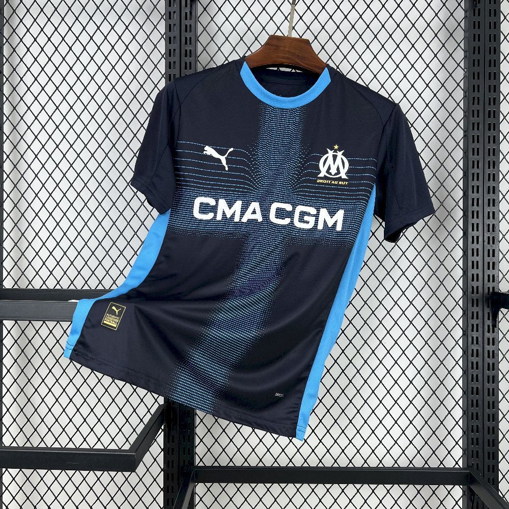 Camisa Pronta Entrega Olympique de Marseille Away 2025/26 - Puma Torcedor Masculina - Preta/Azul