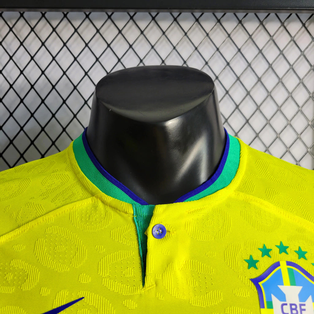 Camisa Pronta Entrega Brasil Home 2022/23 - Nike Jogador Masculina - Amarela/Verde