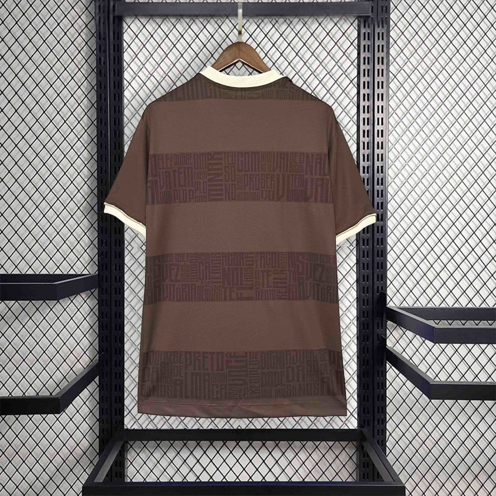 Camisa Pronta Entrega Flamengo Edição Especial 2024/25 - Torcedor Masculina - Marrom/Branca