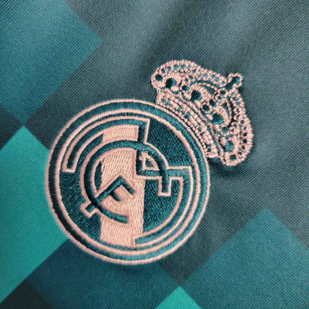 Camisa Pronta Entrega Real Madrid Third 2017/18 - Adidas Retrô Masculina - Azul