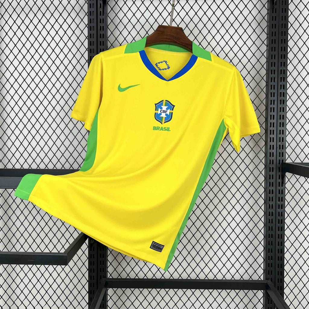 Camisa Pronta Entrega Brasil Home 2025/26 - Nike Torcedor Masculina - Amarela/Verde