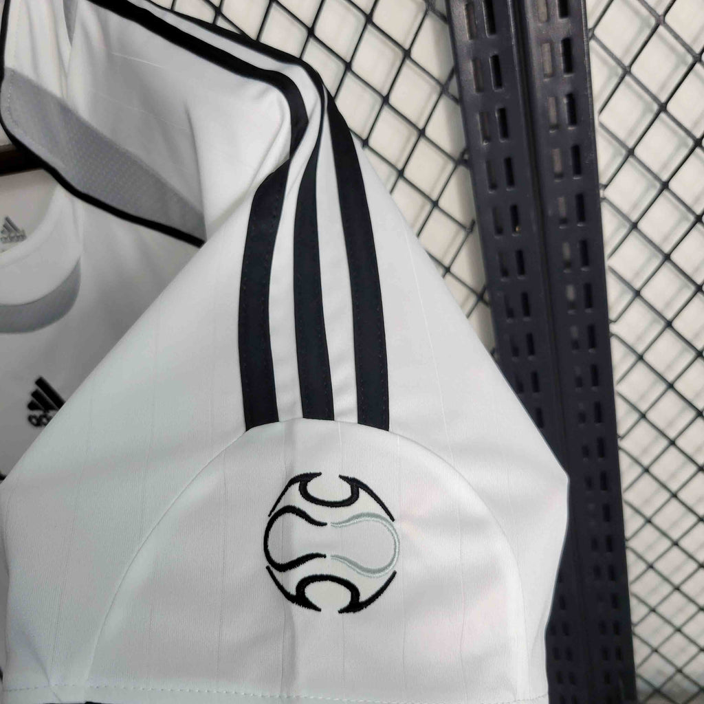 Camisa Pronta Entrega Real Madrid Home 2006/07 - Adidas Retrô Masculina - Branca/Cinza