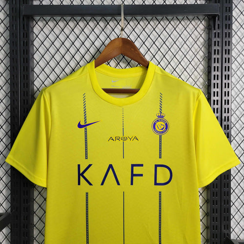 Camisa Pronta Entrega Al-Nassr Home 2023/24 - Nike Torcedor Masculina - Amarela/Azul