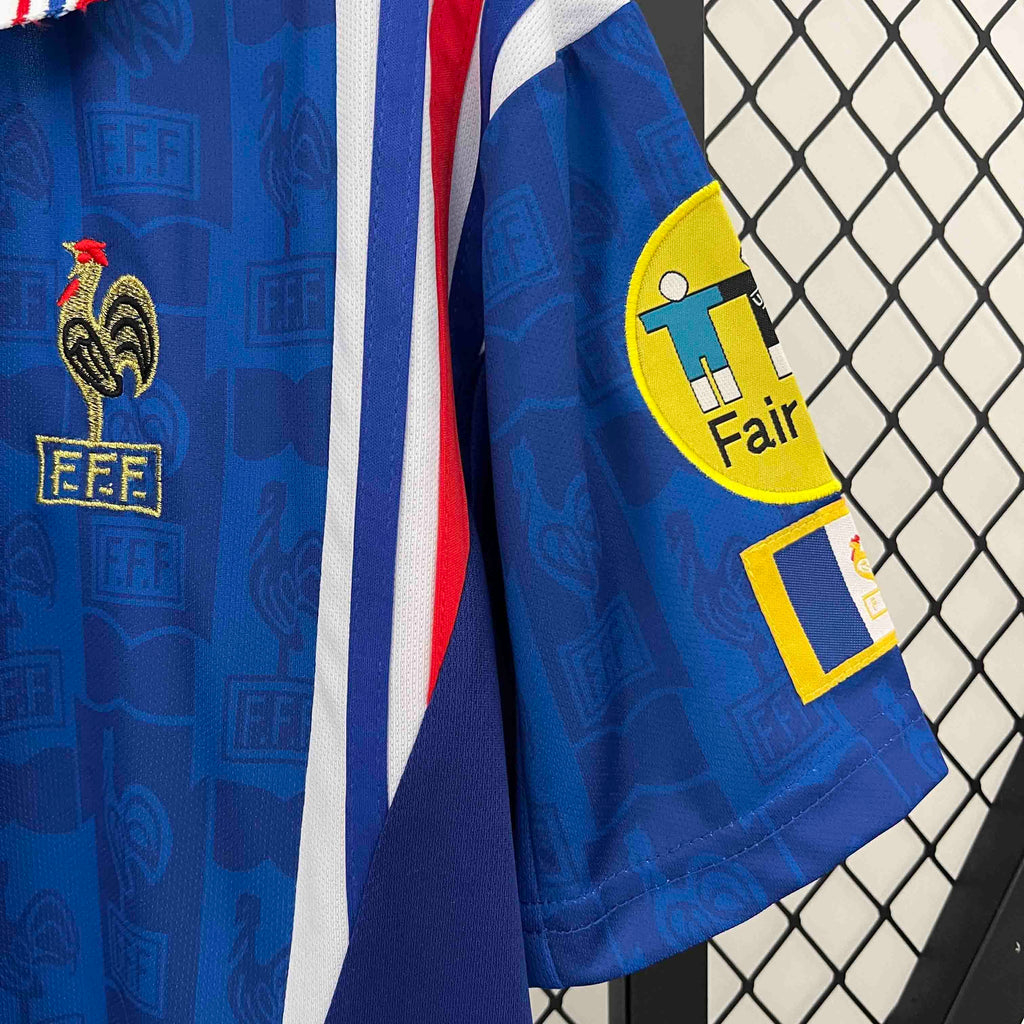 Camisa Pronta Entrega Seleção França Home 1996/97 - Adidas Retrô Masculina - Azul/Branca