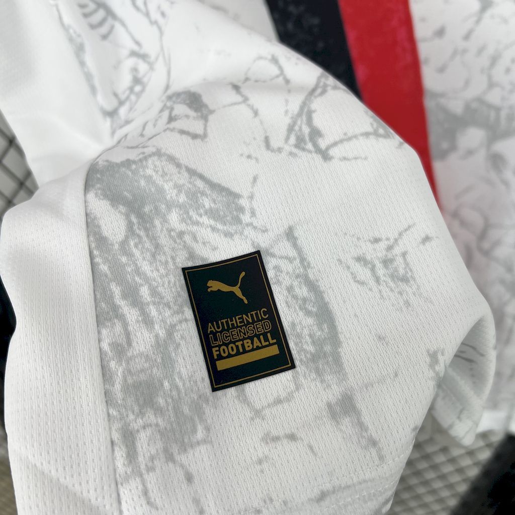 Camisa Pronta Entrega Manchester City Away 2025/26 - Puma Torcedor Masculina - Branca/Vermelha