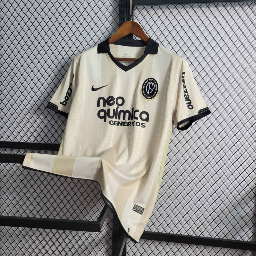 Camisa Pronta Entrega Corinthians Edição Especial Centenária 2010/11 - Nike Retrô Masculina - Bege/Preta