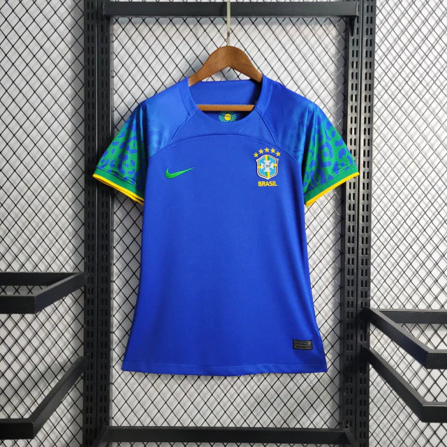 Camisa Pronta Entrega Brasil Away 2022/23 - Nike Torcedor Feminina - Azul/Verde