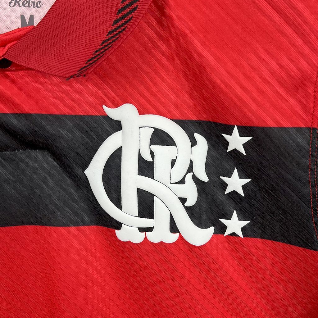 Camisa Pronta Entrega Flamengo 1995/96 - Retrô Masculina - Vermelha/Preta
