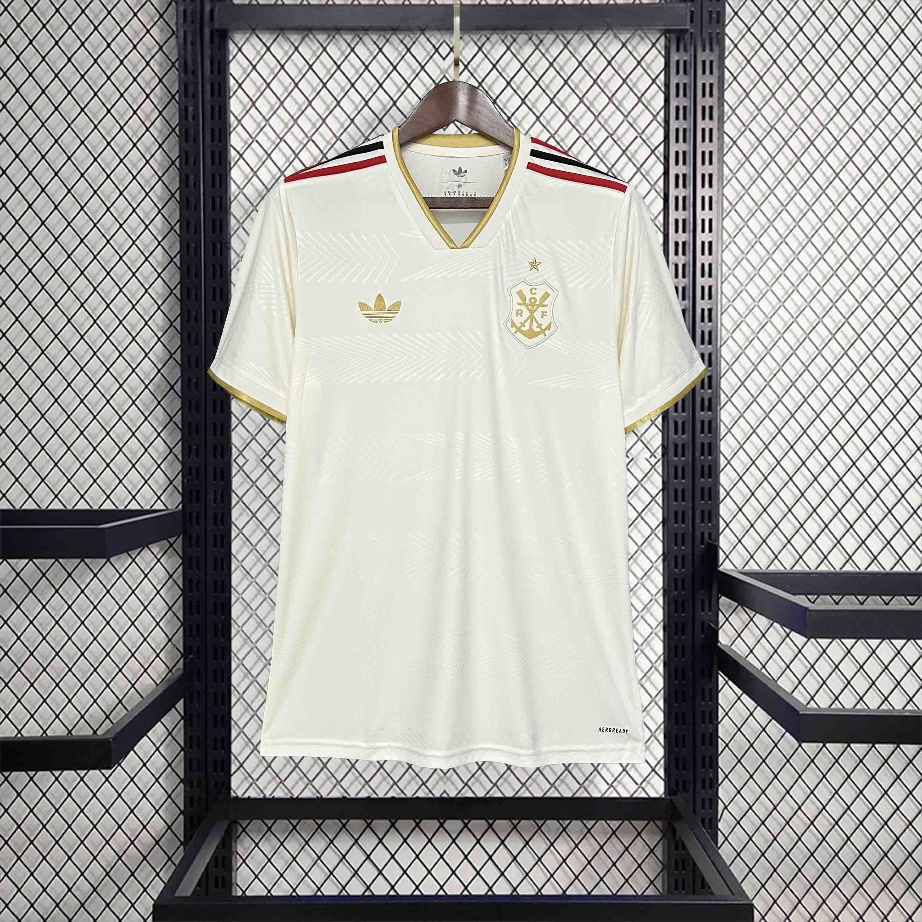 Camisa Pronta Entrega Flamengo Third 2025/26 - Adidas Torcedor Masculina - Bege/Dourada
