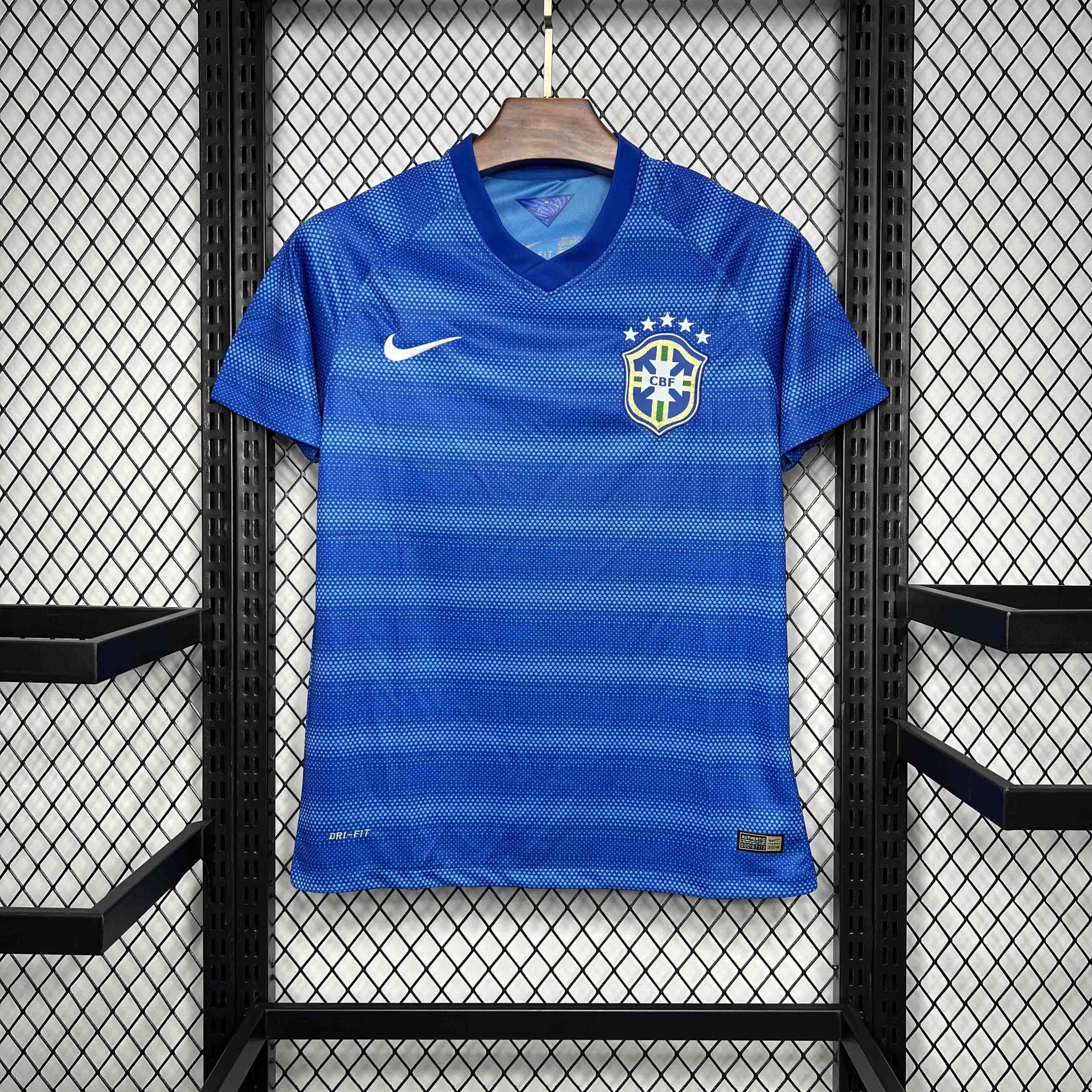 Camisa Pronta Entrega Seleção Brasil Away 2014/15 - Nike Retrô Masculina - Azul
