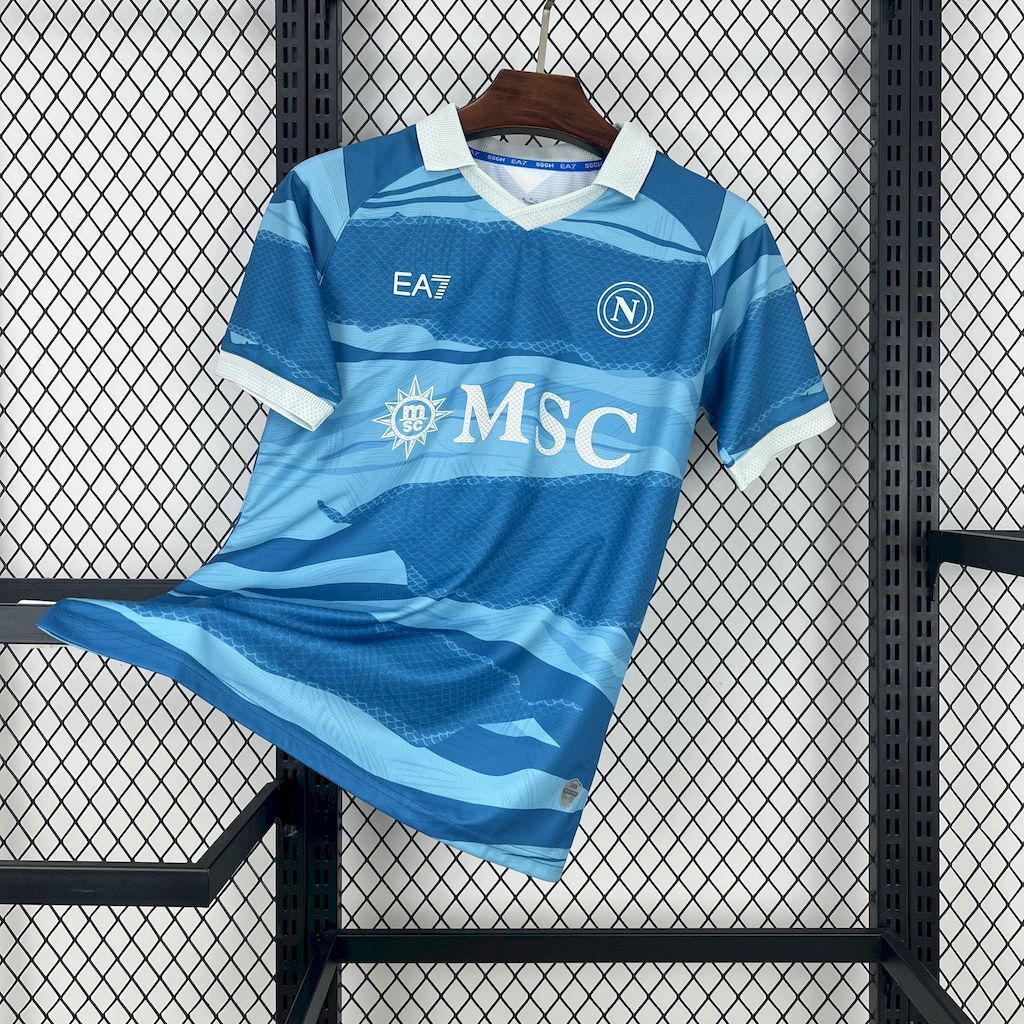 Camisa Pronta Entrega Napoli Edição Especial 2025/26 - EA7 Torcedor Masculina - Azul/Branca