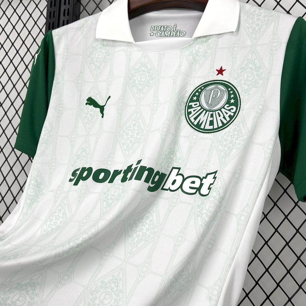 Camisa Pronta Entrega Palmeiras Away 2025/26 - Puma Torcedor Masculina - Branca/Verde
