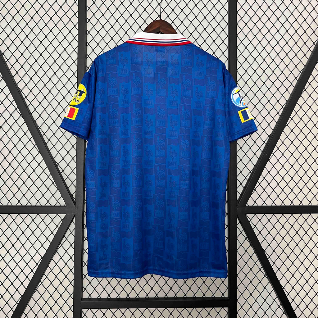 Camisa Pronta Entrega Seleção França Home 1996/97 - Adidas Retrô Masculina - Azul/Branca