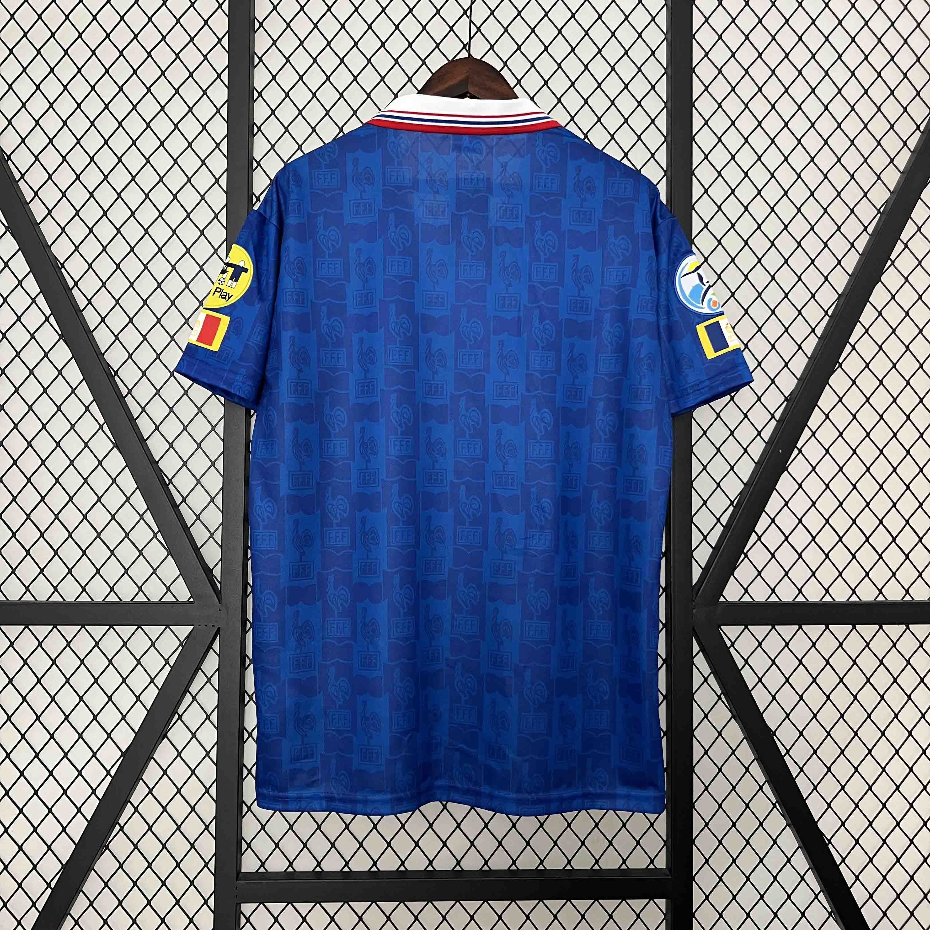 Camisa Pronta Entrega Seleção França Home 1996/97 - Adidas Retrô Masculina - Azul/Branca