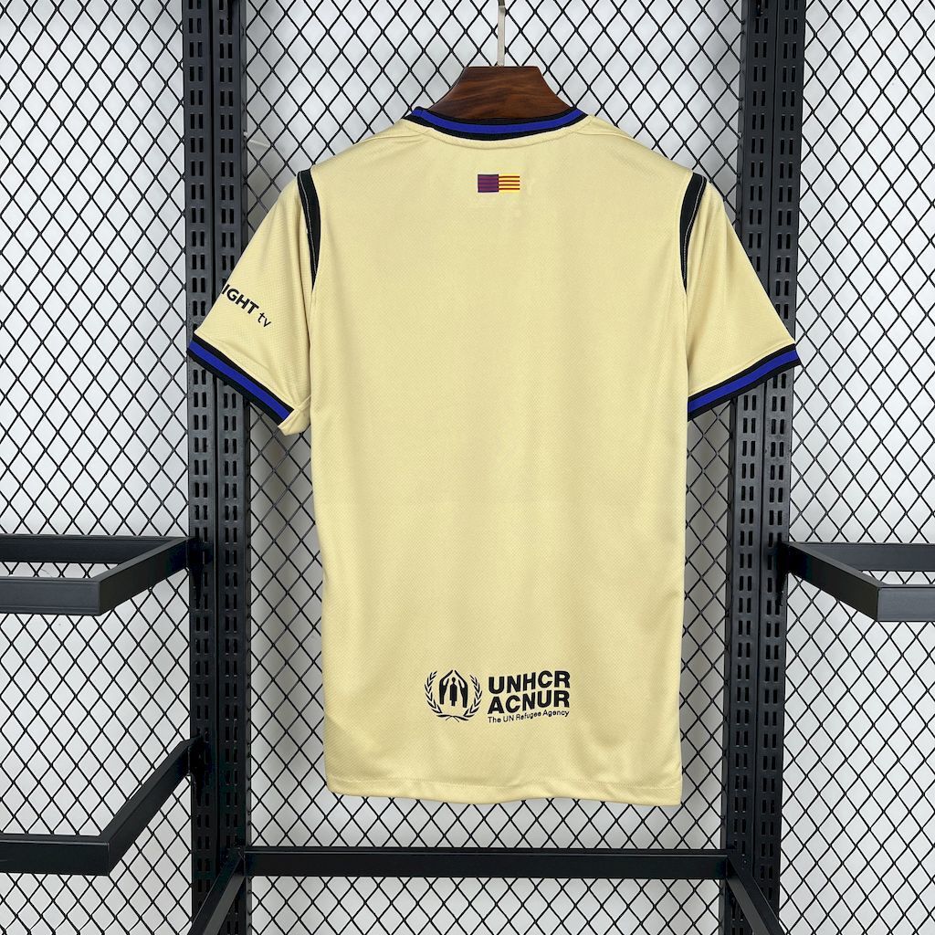 Camisa Pronta Entrega Barcelona Away 2025/26 - Nike Torcedor Masculina - Creme/Azul