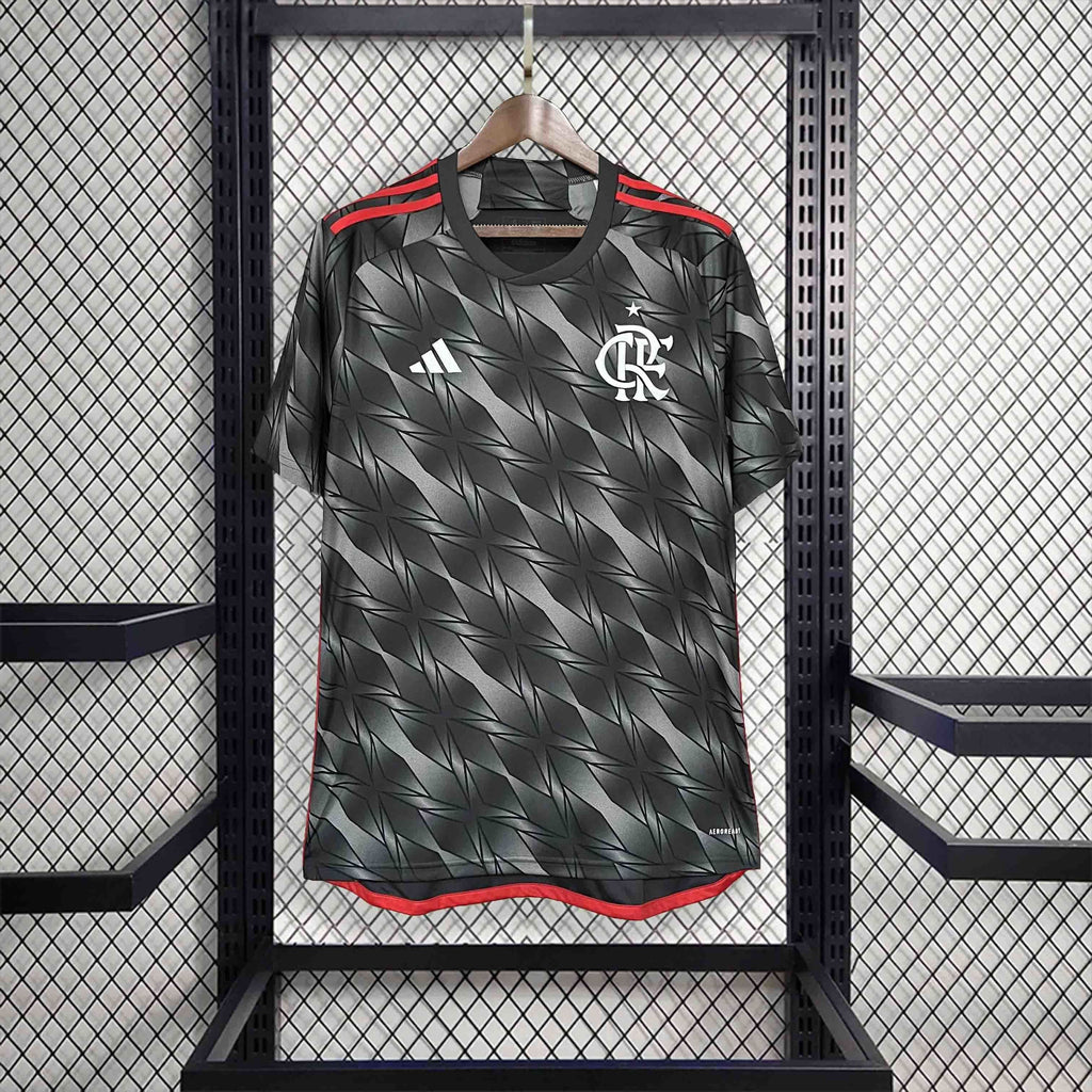 Camisa Pronta Entrega Flamengo Third 2025/26 - Adidas Torcedor Masculina - Cinza/Vermelha