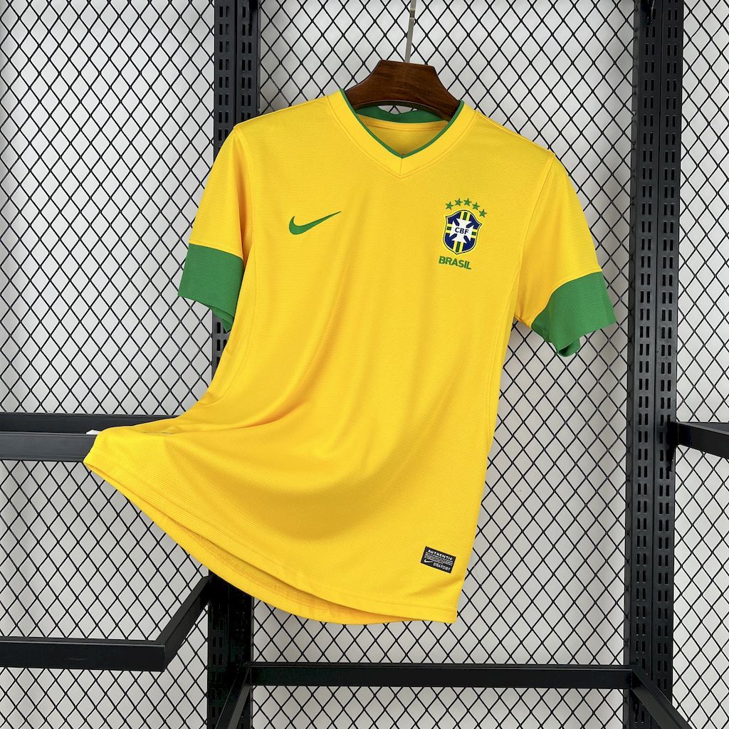 Camisa Pronta Entrega Seleção Brasil Home 2012/13 - Nike Retrô Masculina - Amarela/Verde