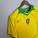 Camisa Pronta Entrega Seleção Brasil Home 2004/06 - Nike Retrô Masculina - Amarela/Verde