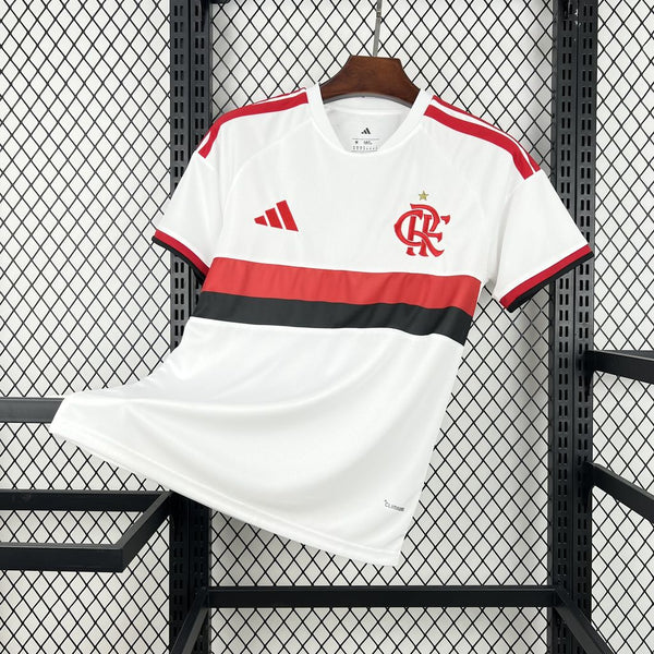 Camisa Pronta Entrega Flamengo Away 2026/27 - Adidas Torcedor Masculina - Branca/Vermelha