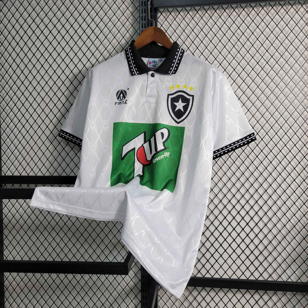 Camisa Pronta Entrega Botafogo Away 1995/96 - Finta Retrô Masculina - Branca/Preta