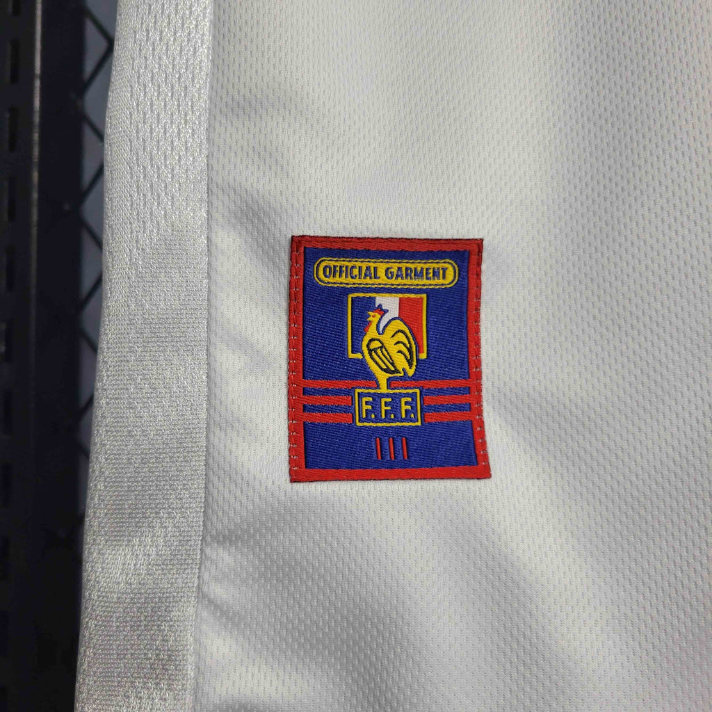 Camisa Pronta Entrega Seleção França Away 1998/99 - Adidas Retrô Masculina - Branca/Azul