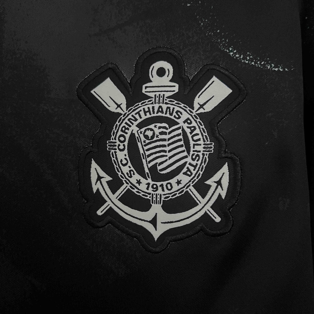 Camisa Pronta Entrega Corinthians Treino 2025/26 - Nike Torcedor Masculina - Preta/Branca