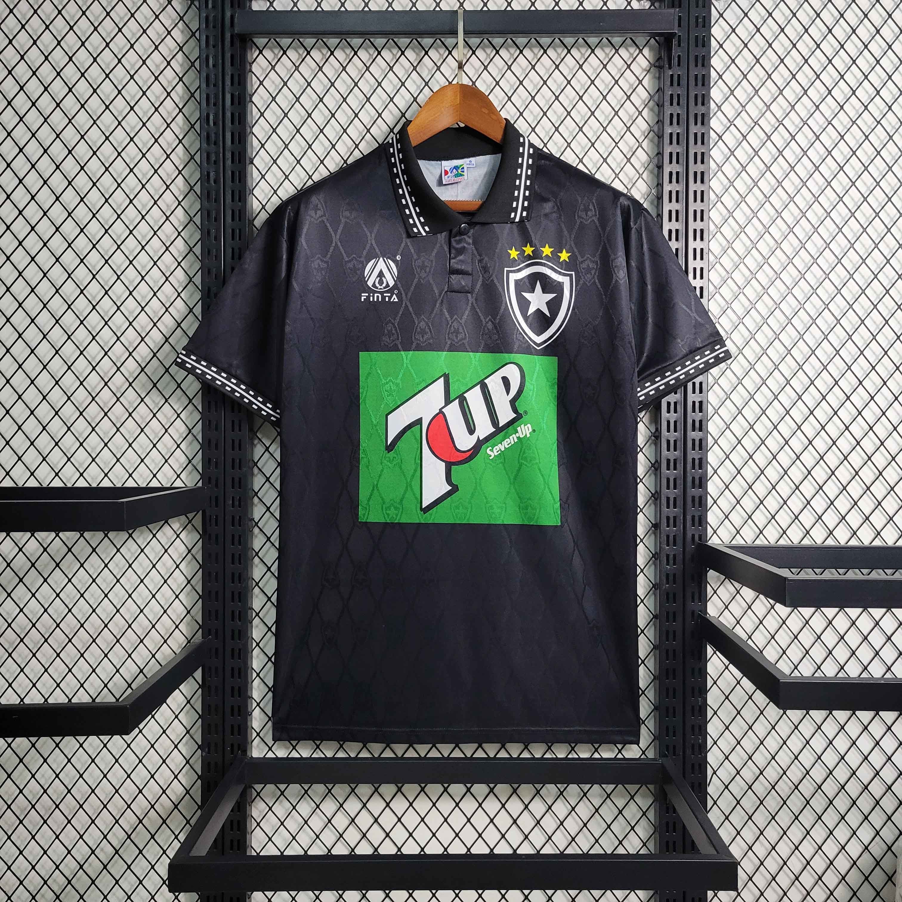 Camisa Pronta Entrega Botafogo Third 1995/96 - Finta Retrô Masculina - Preta/Branca
