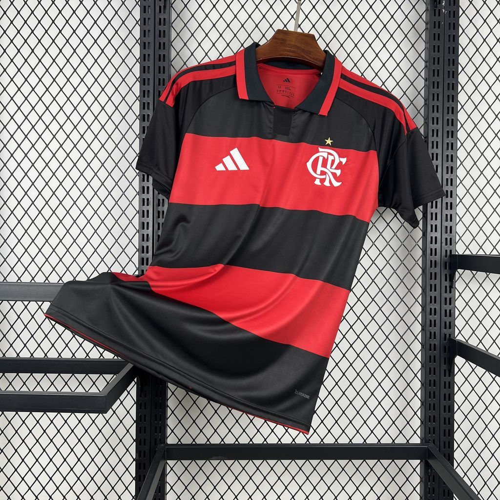 Camisa Pronta Entrega Flamengo Home 2026/27 - Adidas Torcedor Masculina - Vermelha/Preta