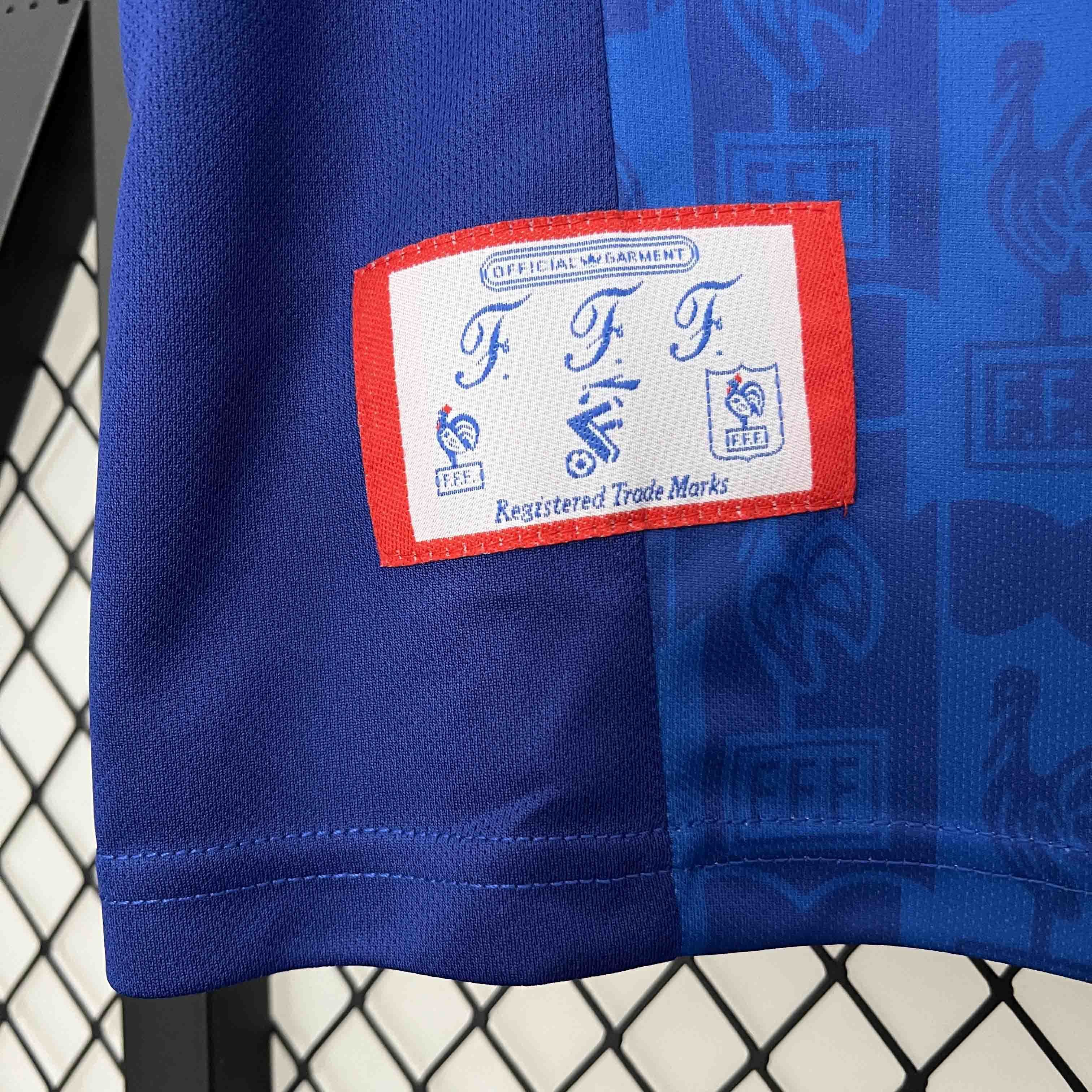 Camisa Pronta Entrega Seleção França Home 1996/97 - Adidas Retrô Masculina - Azul/Branca