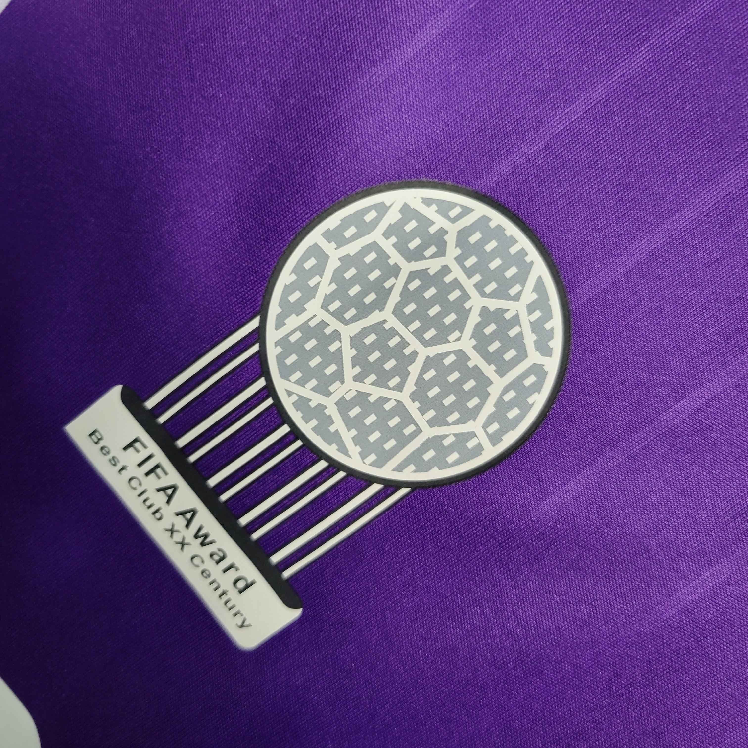 Camisa Pronta Entrega Real Madrid Away 2006/07 - Adidas Retrô Masculina - Roxa/Branca